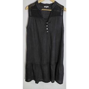 Rosemarine Made in Italy Sleeveless Dress Black Solid Collared Women Size M